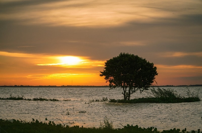 Ngắm Nhìn Vẻ Đẹp Hoàng Hôn Ở Hồ, Khoảnh Khắc Kết Thúc Một Ngày Thật Yên Bình